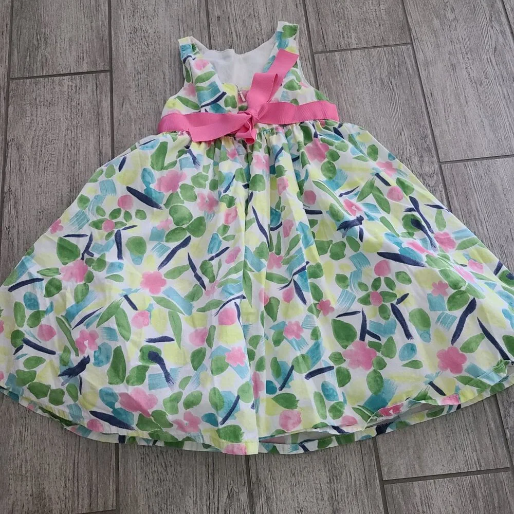 Gymboree Flower Garden Watercolor Party Dress Girls Size 4
